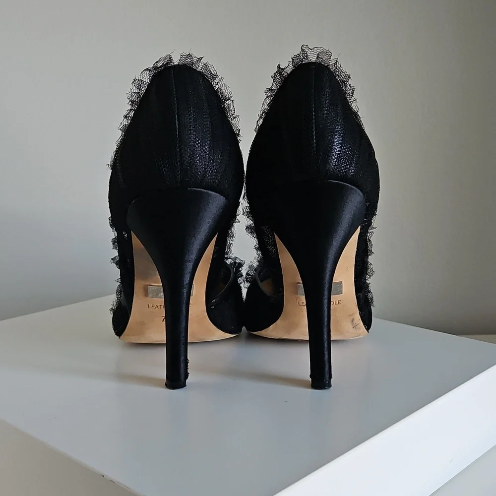 Badgley Mischka Women Heels size 7.5 Black 4.5 Inch Heel Pumps - Picture 4 of 8